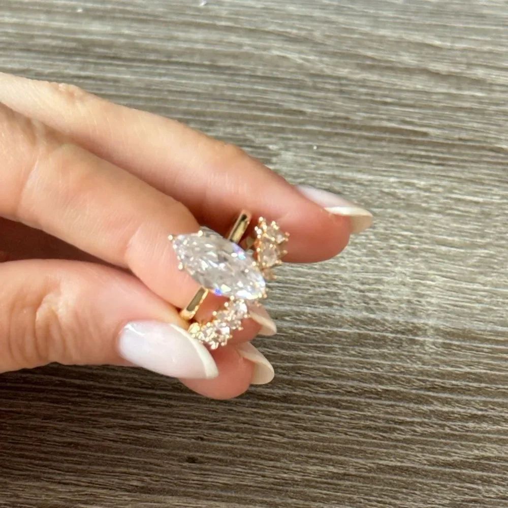 Stackable engagement ring N762 - Picture 2 of 4
